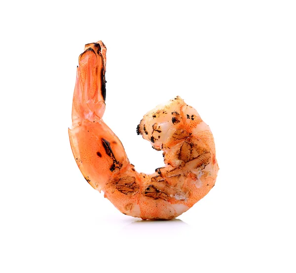 Camarão grelhado isolado no fundo branco — Fotografia de Stock
