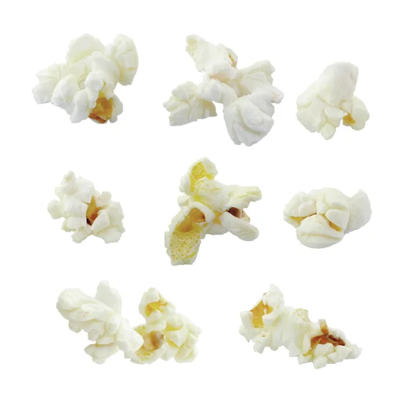 Popcorn collectie geïsoleerd op witte achtergrond — Stockfoto