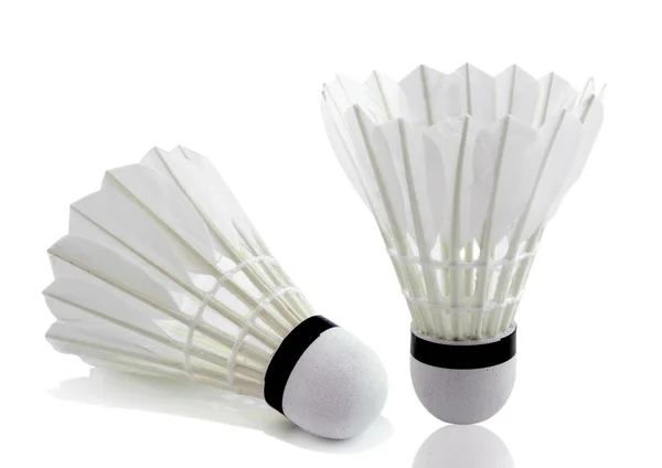 Badminton sur fond blanc — Photo