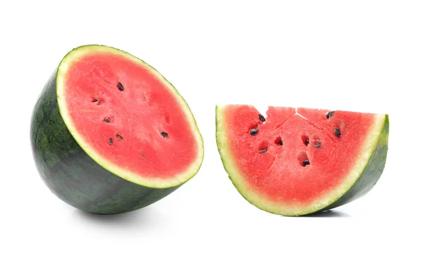 De helft van watermeloen geïsoleerd op wit — Stockfoto