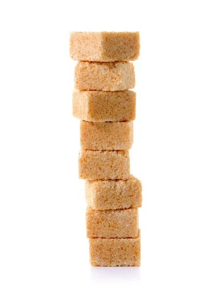 多维数据集的隔离在白色背景上的甘蔗制糖 — 图库照片