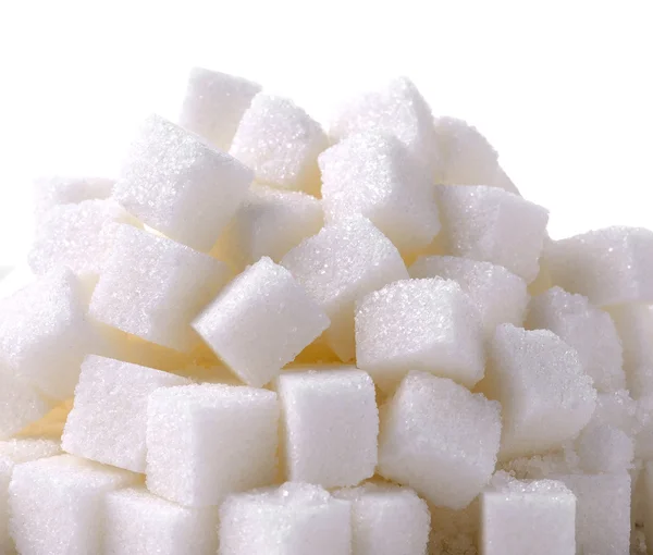 Zucchero Cubo su sfondo bianco — Foto Stock