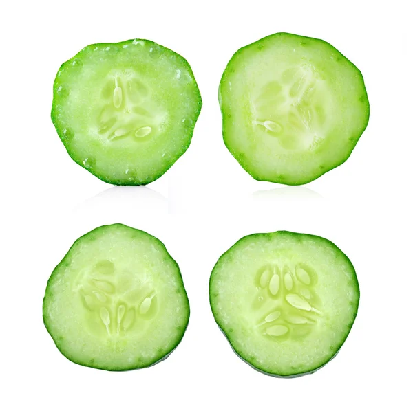 Fresh slice cucumber on white background — Stock Photo, Image