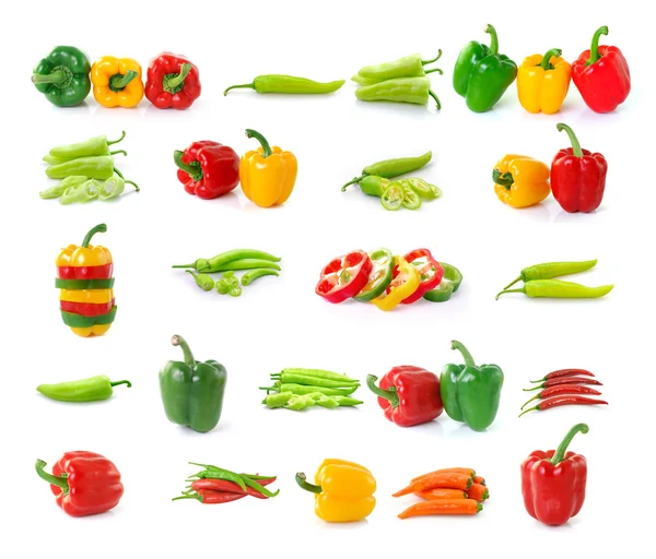 Set of chilli  pepper isolated on white background — Stock Photo, Image