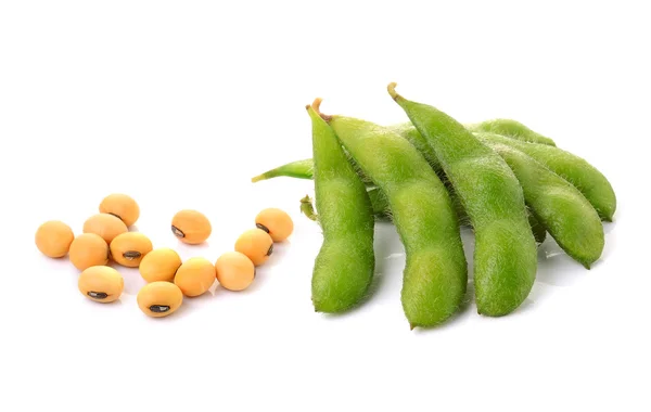Soybeans on white background — Stock Photo, Image
