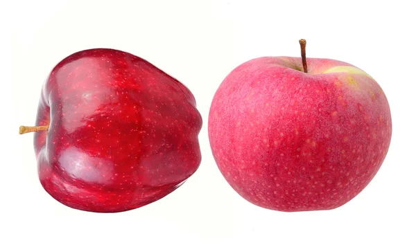 Red ripe apple on white background — Stock Photo, Image