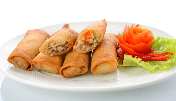 Fried Chinese Traditional Spring rolls food — Stock Photo, Image