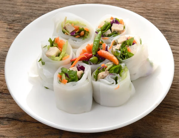 Noodle thai apply style vegetables roll — Stock Photo, Image