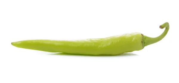 Green chilli pepper  on white background. — Stock Photo, Image