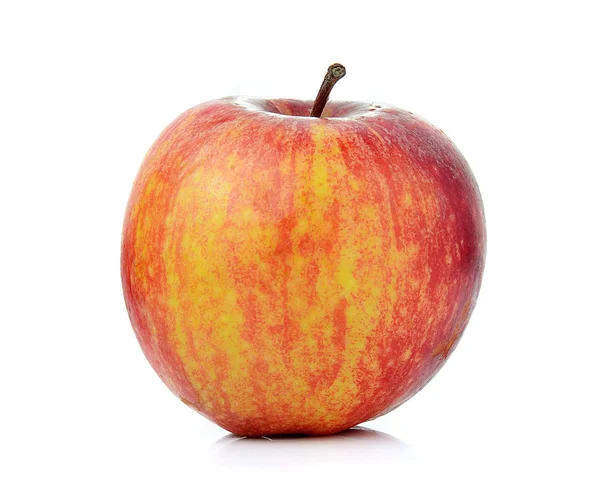 Rødt eple på hvit bakgrunn – stockfoto