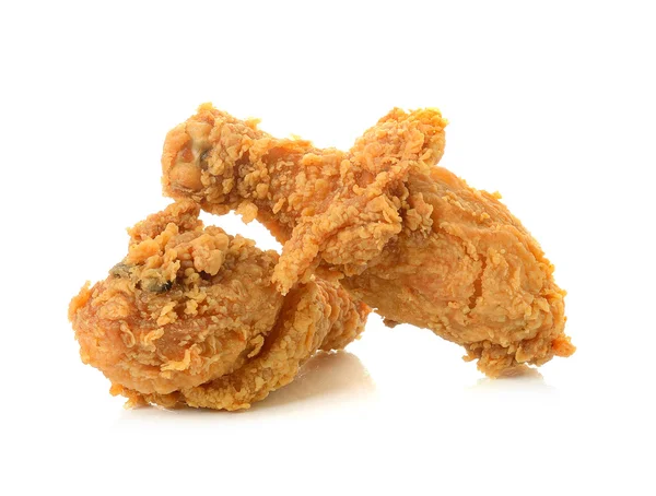 Fried chicken on white background — Stock Photo, Image