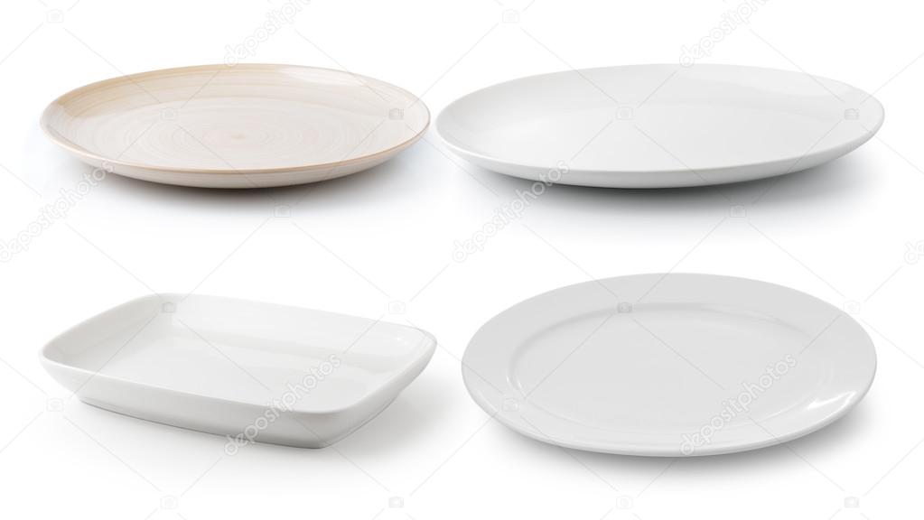 white plate on white background