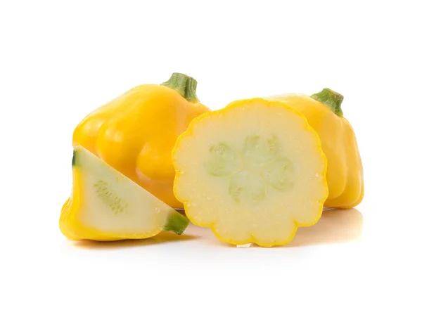 Abobrinha amarela no fundo branco — Fotografia de Stock