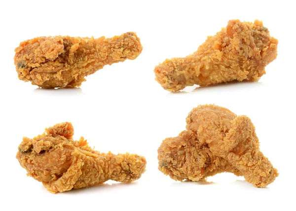 Fried chicken on white background — Stock Photo, Image