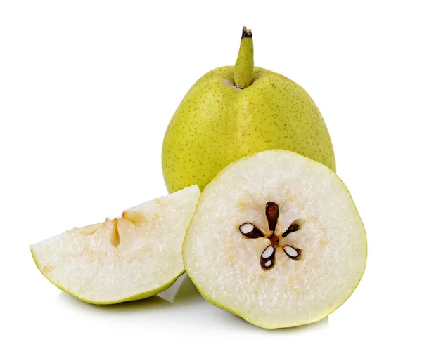 Chinese fragrant pear on white background — Stock Photo, Image