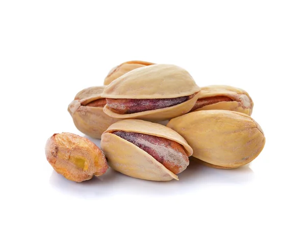Toasted pistachios on a white background — Stock Photo, Image