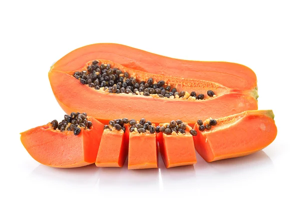 Sliced papaya on a white background — Stock Photo, Image