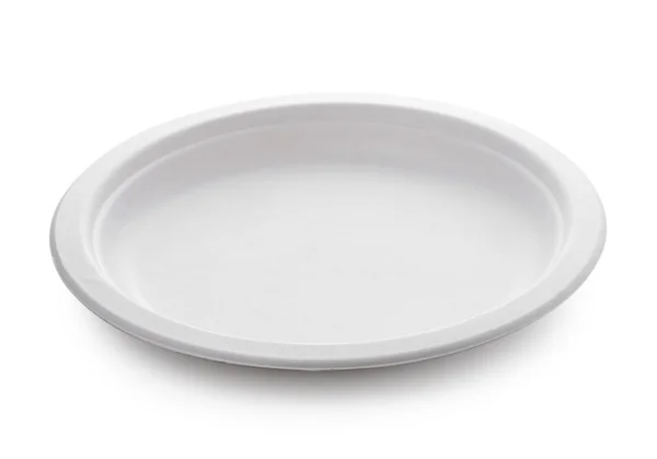 White paper plate isolated on white background — Stock Photo, Image