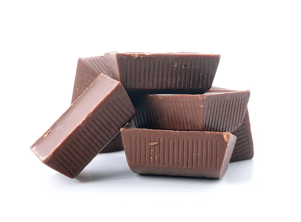 Barra de chocolate sobre fondo blanco — Foto de Stock