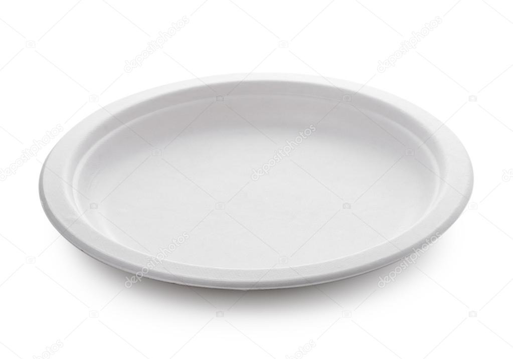 white paper plate isolated on white background