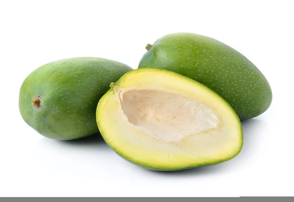 Green mango on white background — Stock Photo, Image