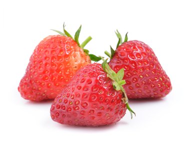 Beyaz arkaplanda çilek