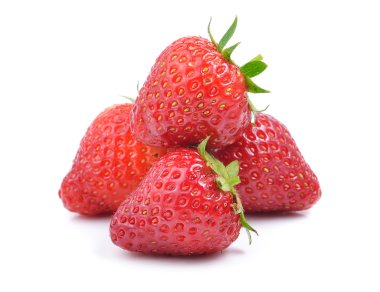 Beyaz arkaplanda çilek