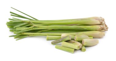 Beyaz arkaplanda limon otu