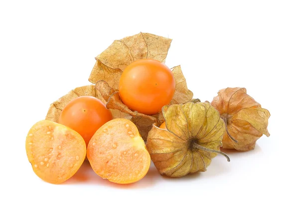 Physalis Frucht auf weißem Hintergrund — Stockfoto