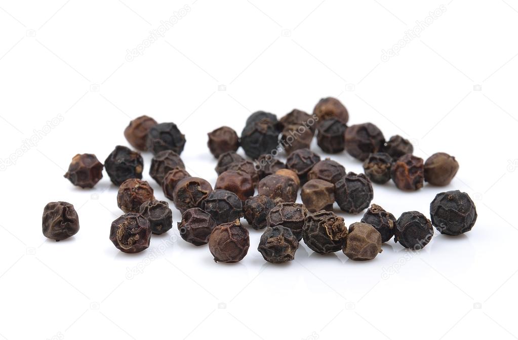 black pepper seed on white background