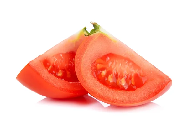 Rebanada de tomate sobre fondo blanco — Foto de Stock
