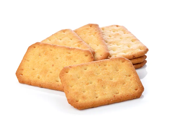 Cracker auf weißem Hintergrund — Stockfoto
