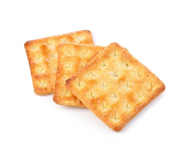 Cracker auf weißem Hintergrund — Stockfoto