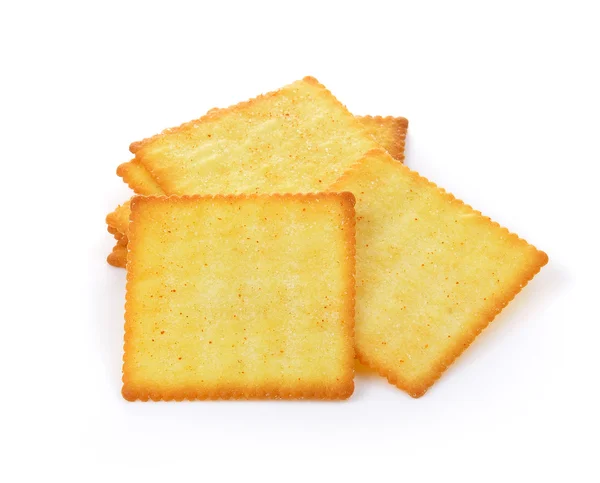 Cracker op witte achtergrond — Stockfoto