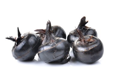 Beyaz arkaplanda Waterchestnuts