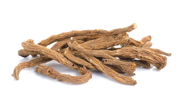 Angelica sinensis Kraut auf weißem Hintergrund — Stockfoto