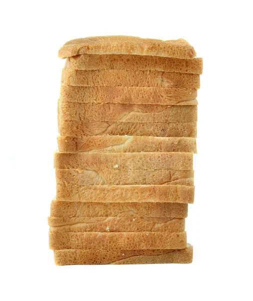 Pane affettato isolato su sfondo bianco — Foto Stock