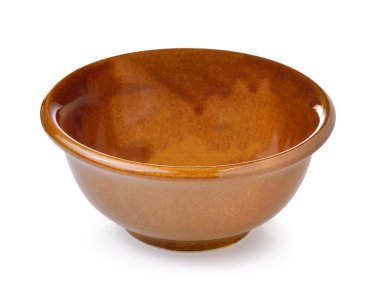 Boş kase beyaz arka planda izole edilmiş