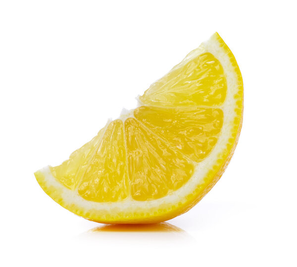 Fresh lemon slices isolated on white background