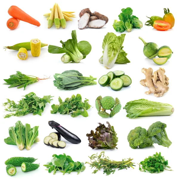 Conjunto de vegetales aislados sobre fondo blanco —  Fotos de Stock