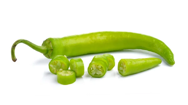 Green peppers isolated on white background — Stock Photo, Image