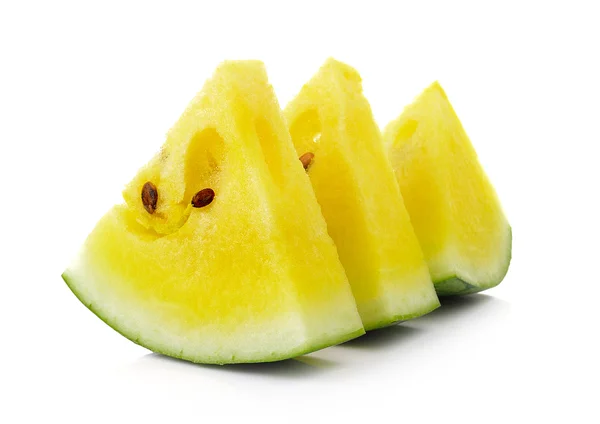 Yellow watermelon isolated on white background — Stock Photo, Image