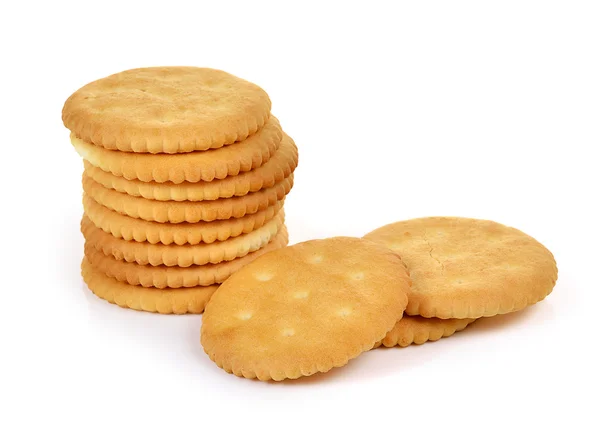 Cracker isolado sobre fundo branco — Fotografia de Stock