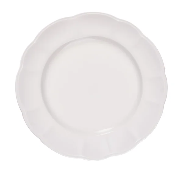 Piatto di ceramica vuoto su sfondo bianco — Foto Stock