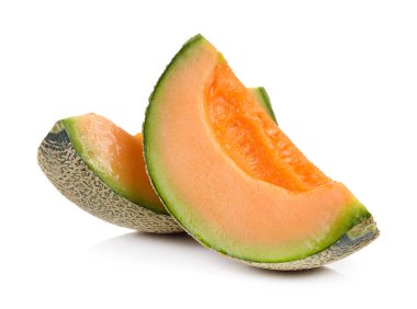 Beyaz bir arka plan cantalupe kavun