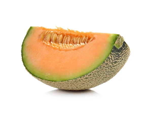 在白色背景上的 cantalupe 瓜 — 图库照片