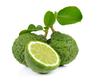 Beyaz bir arka plan üzerinde Bergamot meyve
