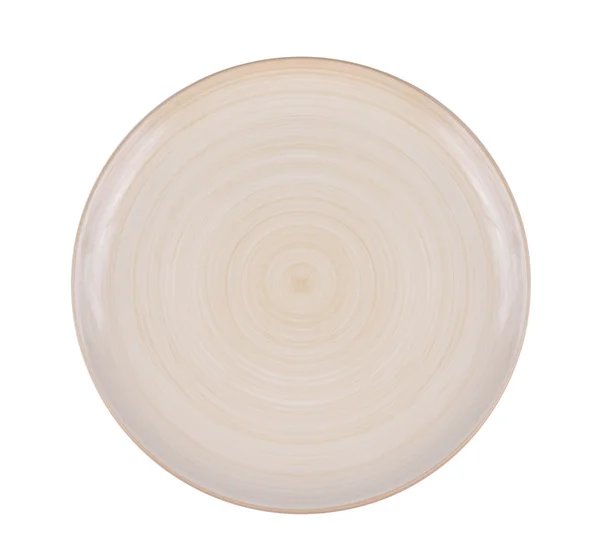 Placa de cerâmica vazia sobre um fundo branco — Fotografia de Stock