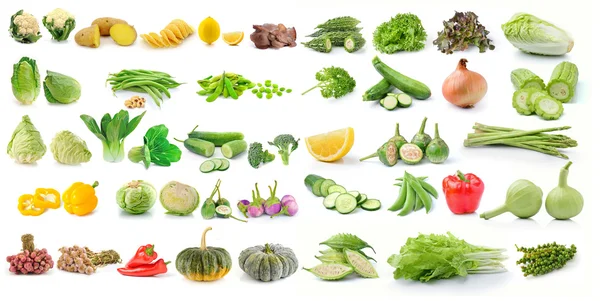 Conjunto de vegetales aislados sobre fondo blanco — Foto de Stock