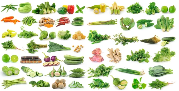 Friss zöldség, fehér háttér — Stock Fotó